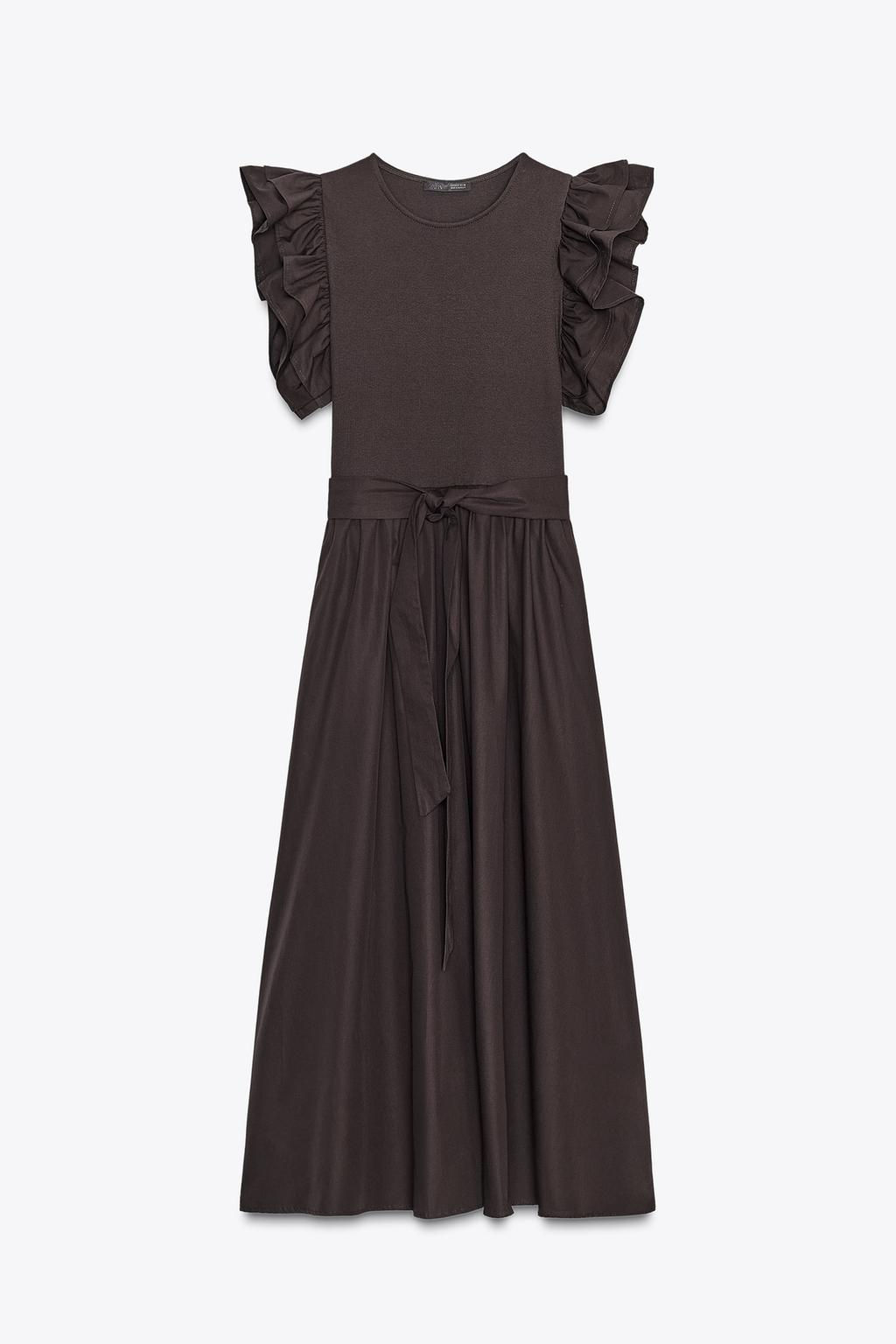 RUFFLED CONTRAST DRESS - Zara фото 13