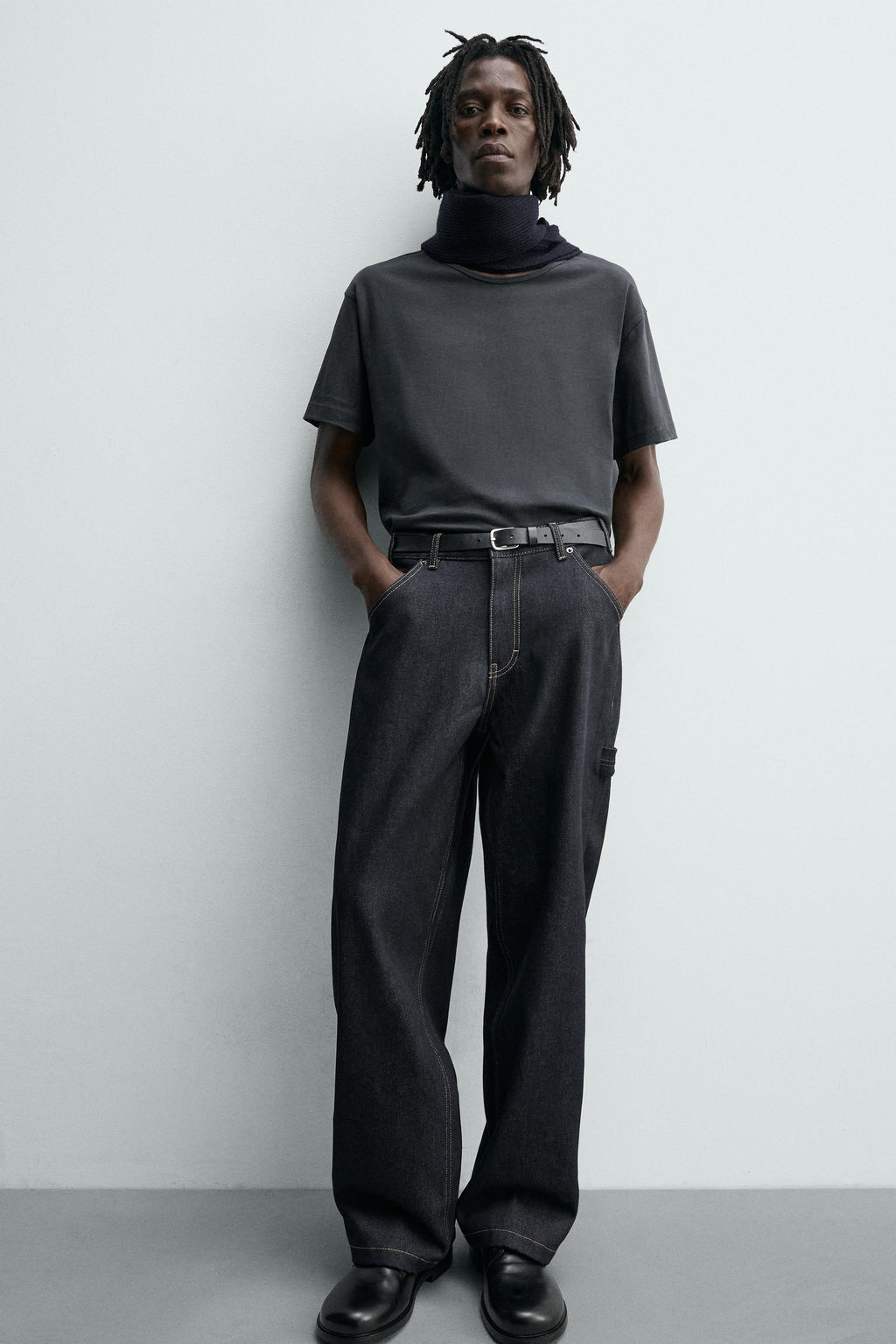 BAGGY FIT CARPENTER JEANS WITH TOPSTITCHING - Zara фото 10