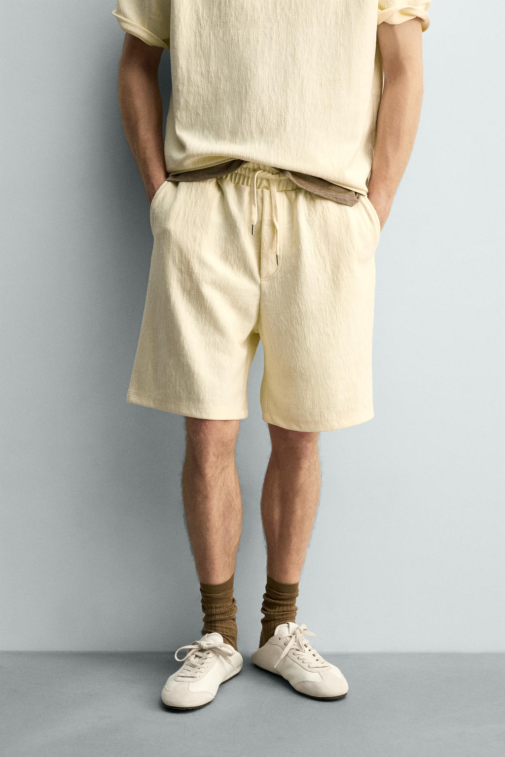 BERMUDA JOGGER ESTRUCTURA / Mantequilla - Zara фото 3