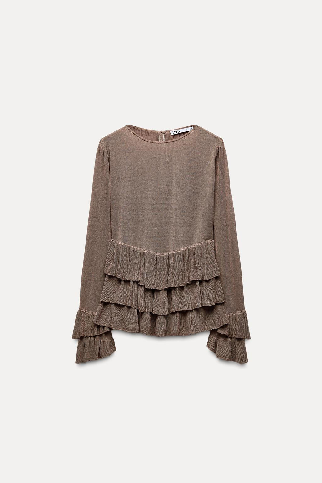 FINE KNIT RUFFLED SWEATER - Zara фото 6