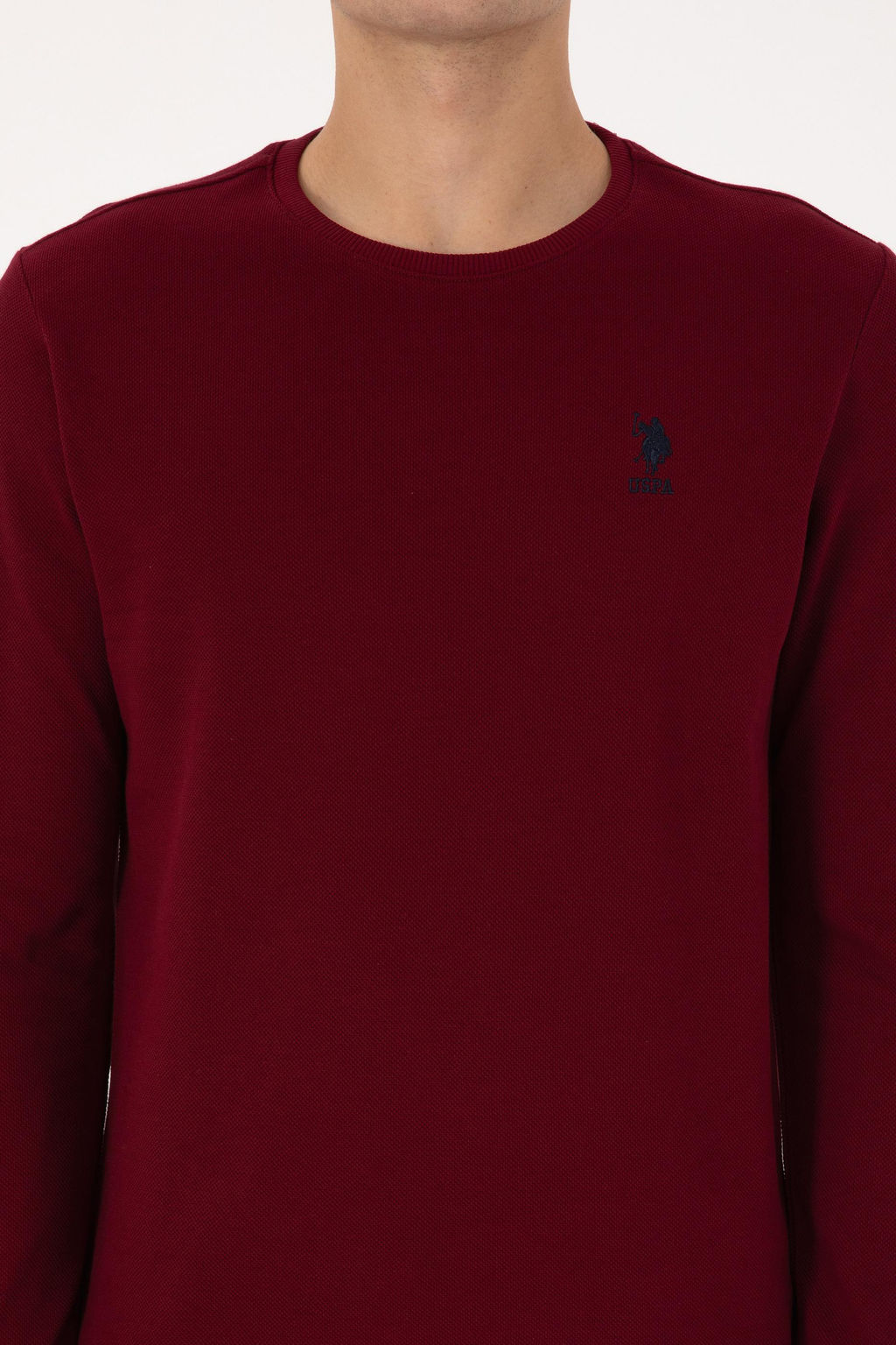 Erkek Regular Fit Bisiklet Yaka Bordo Sweatshirt - U.s. polo assn фото 6