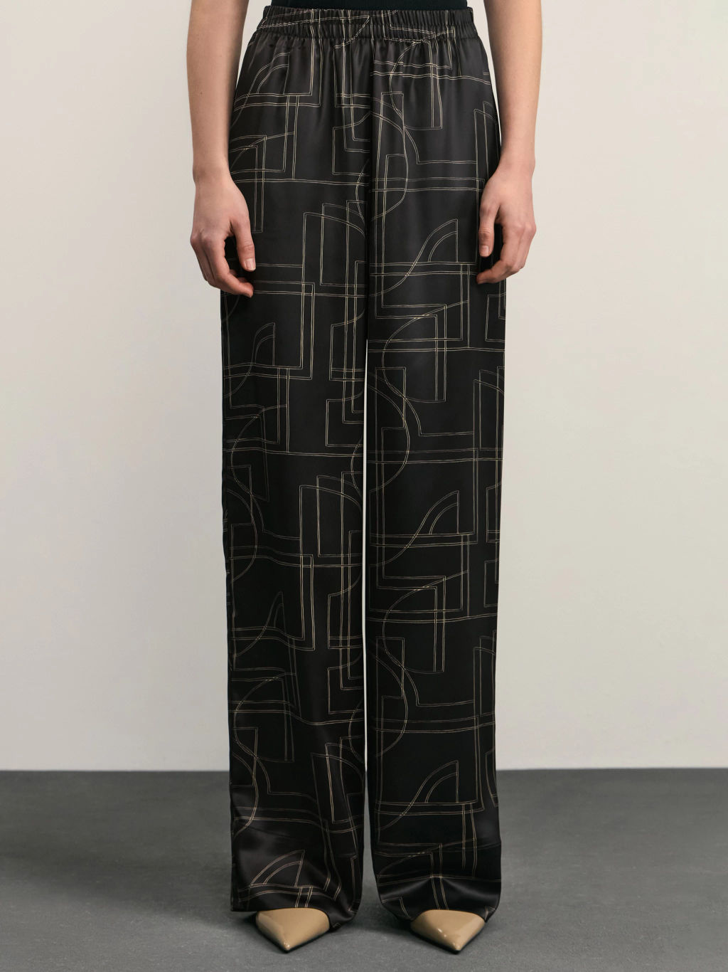 Атласные брюки с принтом / Zarina  фото 2