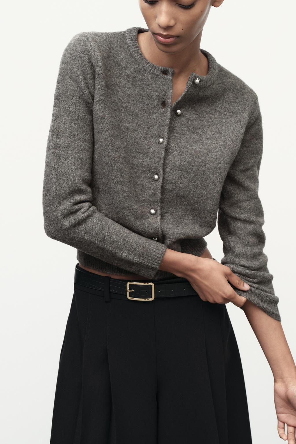 KNIT CARDIGAN WITH METAL BUTTONS - Zara фото 2