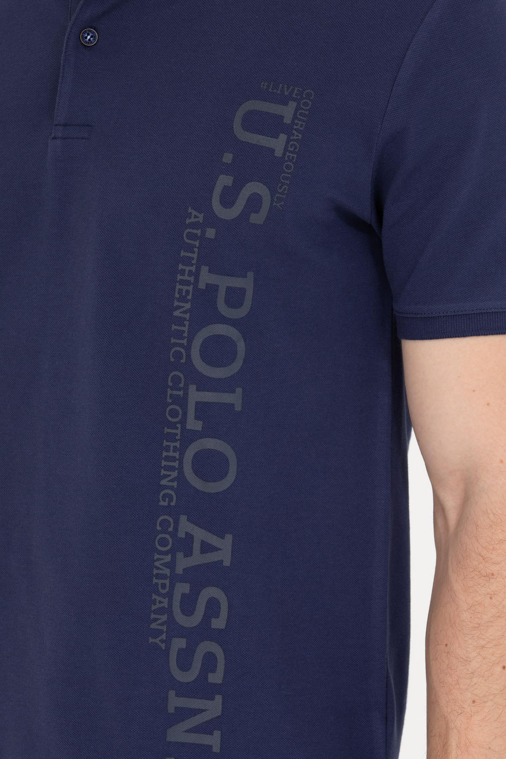 U. S. Polo Assn Мужская темно-синяя футболка с воротником-поло - U.s. polo assn фото 8