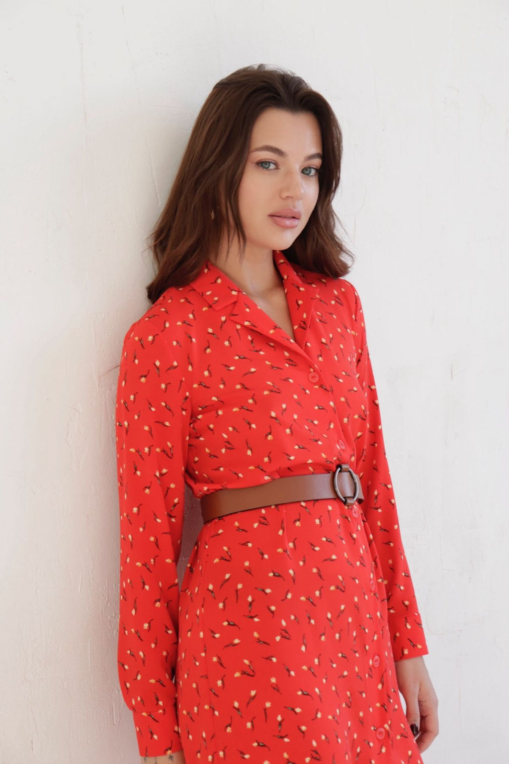 Платье-рубашка с английским воротником принт - Martichelli фото 105