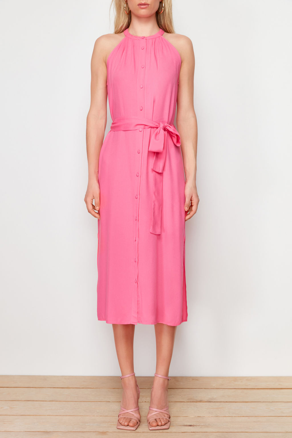 Fusya Kusakl? Hakim Yaka Midi Dokuma Gomlek Elbise TWOSS19XM0112