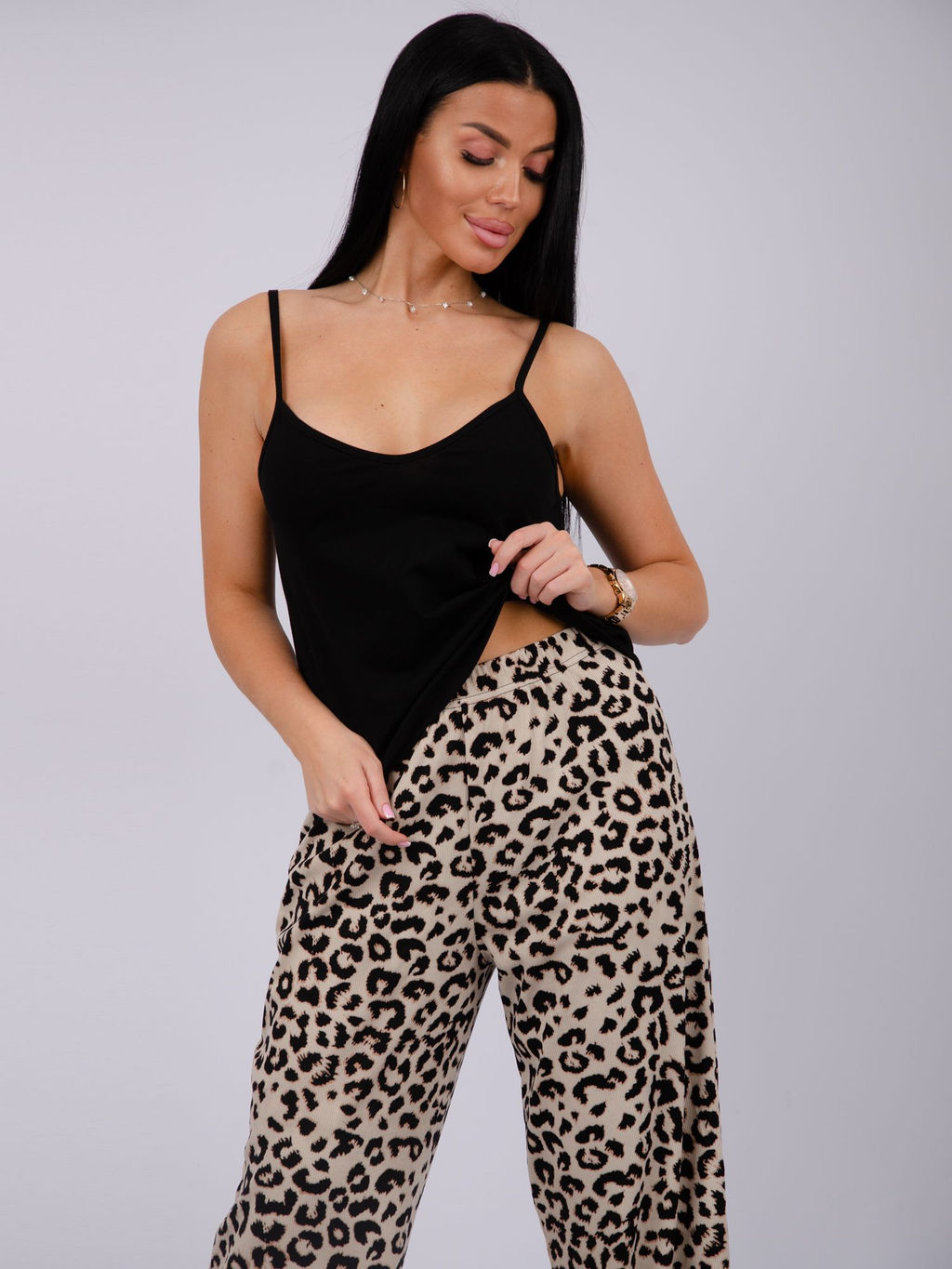 Костюм Кокетка 2 брюки, трикотаж - Малина фото 2