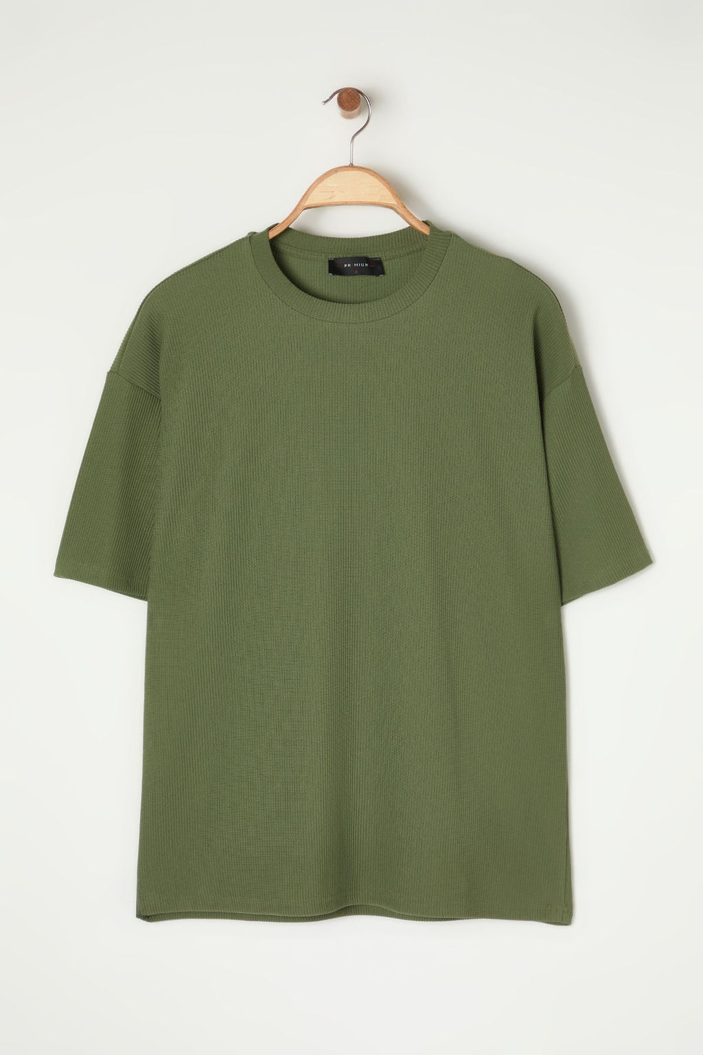 TRENDYOL MAN Kahverengi Premium Oversize Bisiklet Yaka K?sa Kol Dokulu K?r?smaz Ottoman T-Shirt TMNSS23TS00081 - Trendyolmilla фото 27