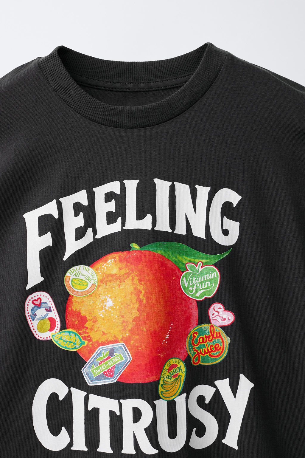 CAMISETA ESTAMPADO FRUTAS / Gris antracita - Zara фото 3