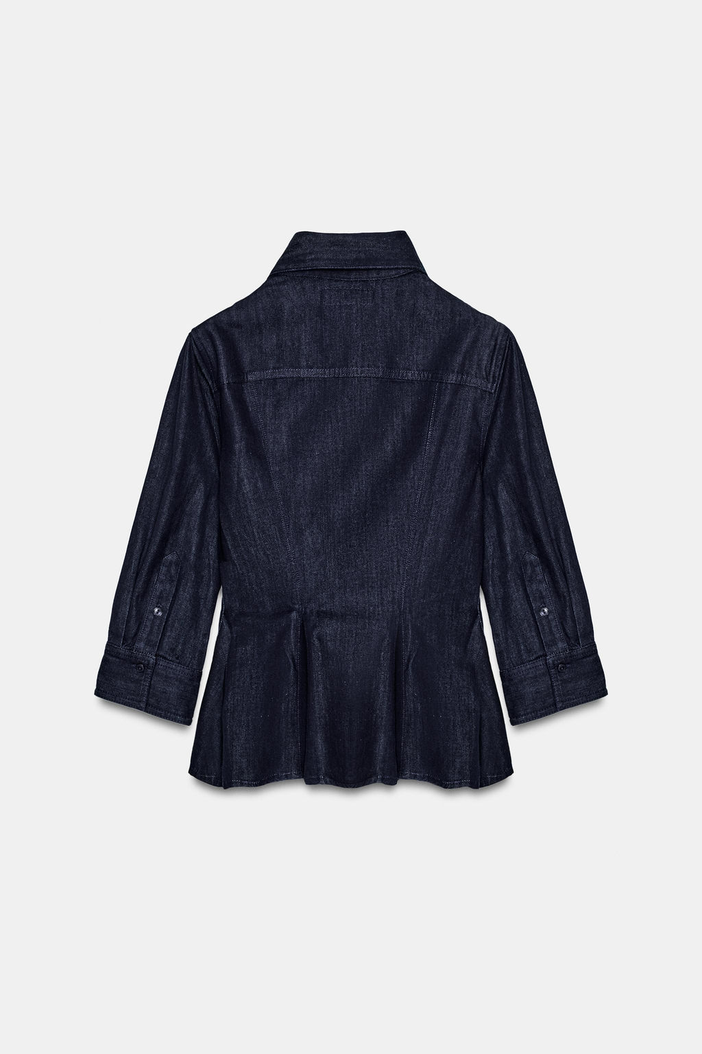 CAMISA DENIM PEPLUM ZW COLLECTION / Azul - Zara фото 7