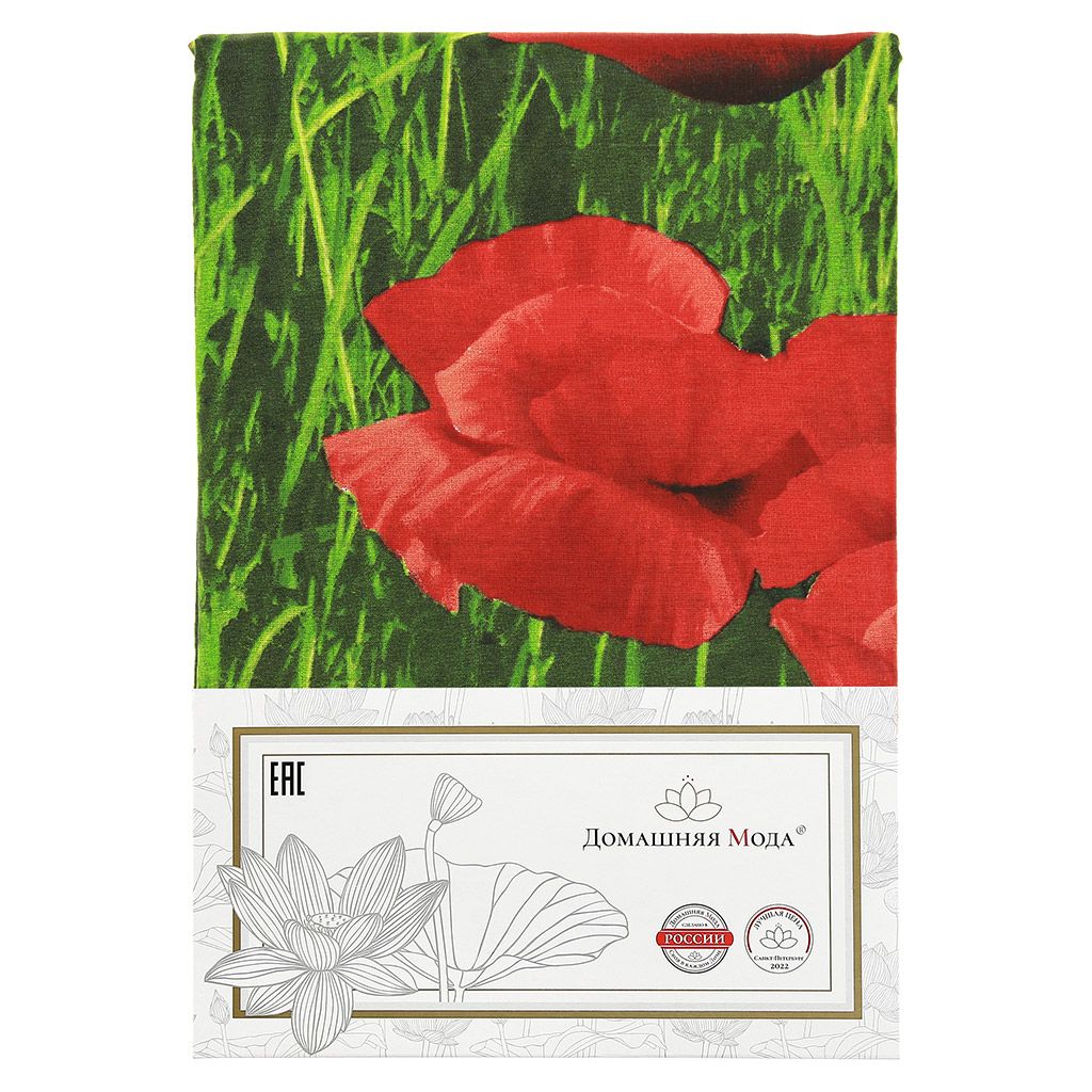 Пододеяльник на пуговицах Евро Макси Коллекция Лето. Красные маки 240х215см, бязь Комфорт 121г/м2, хлопок 100%, упаковка классическая ПВХ 28х41см, Домашняя мода (Россия)  фото 5