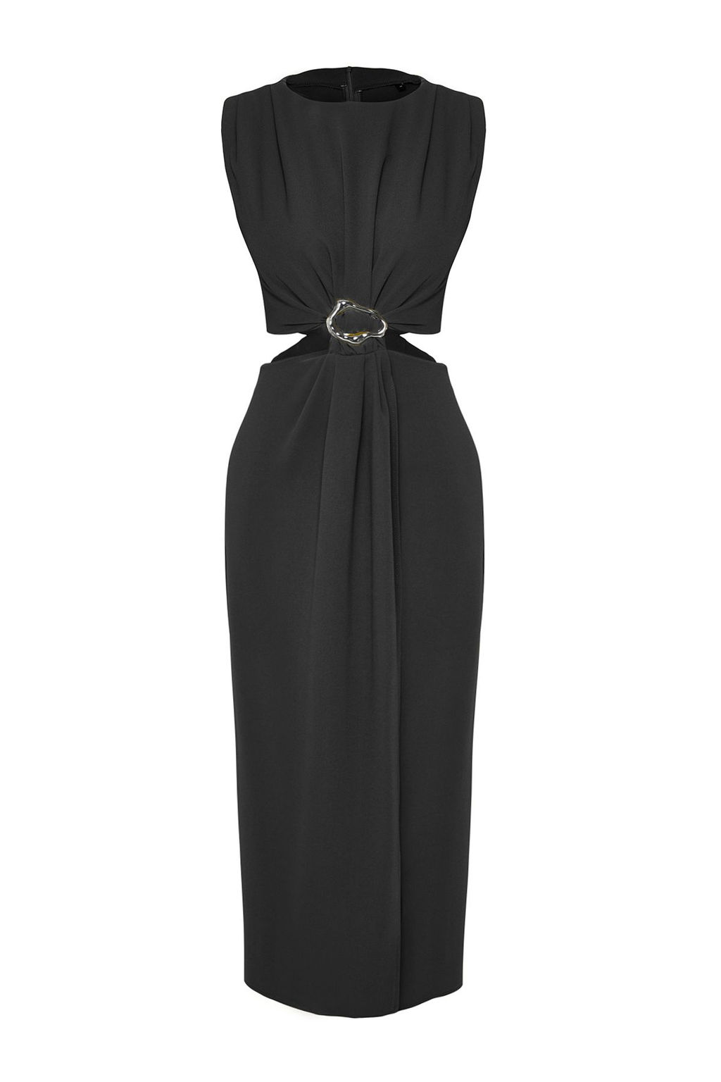 TRENDYOLMILLA Yag Yesili A Kesim Cut Out ve Aksesuar Detayl? Maxi Dokuma Krep Elbise TWOSS25EL00017 фото 12