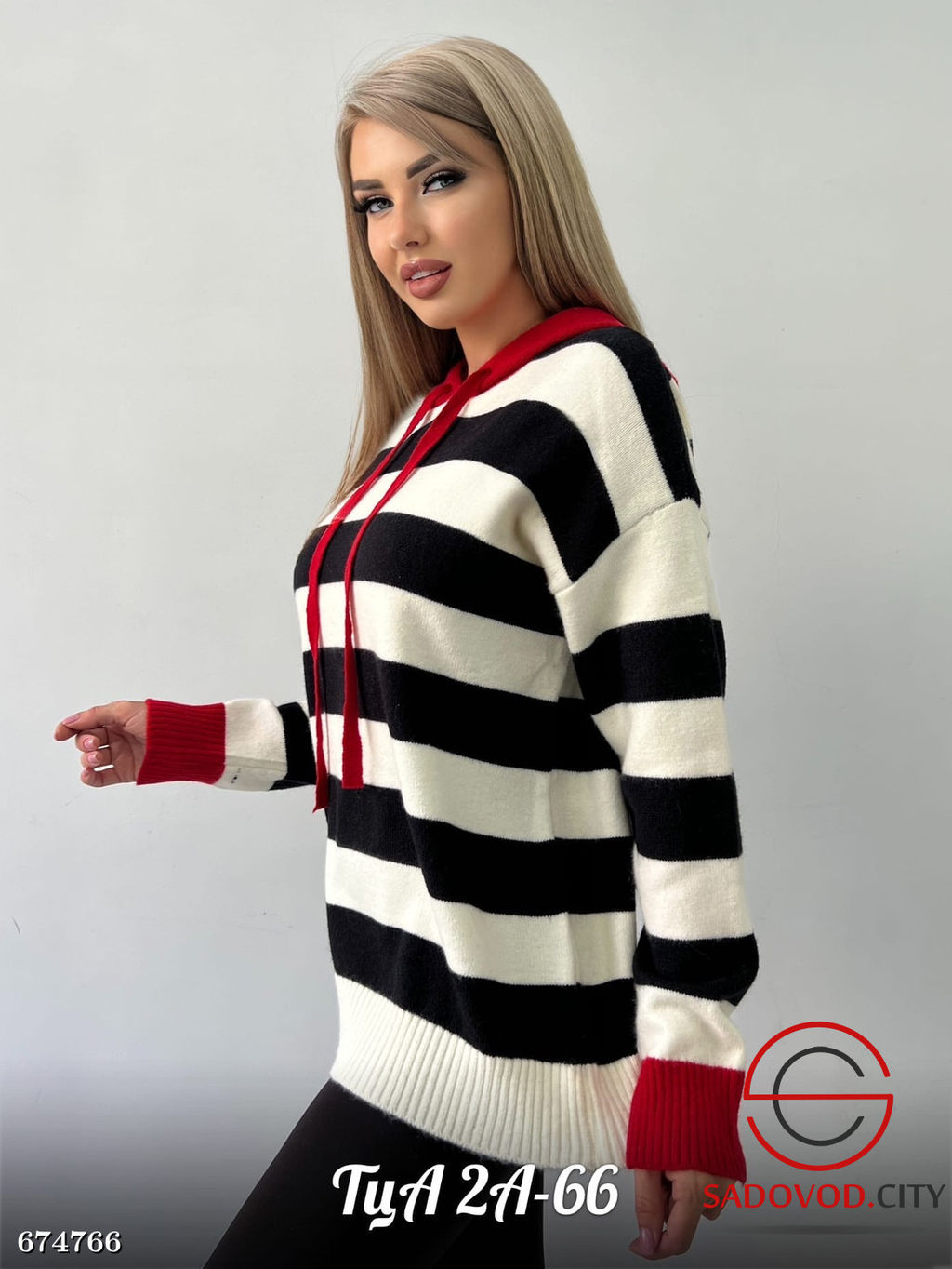 Кофта женская удлиненная в полоску