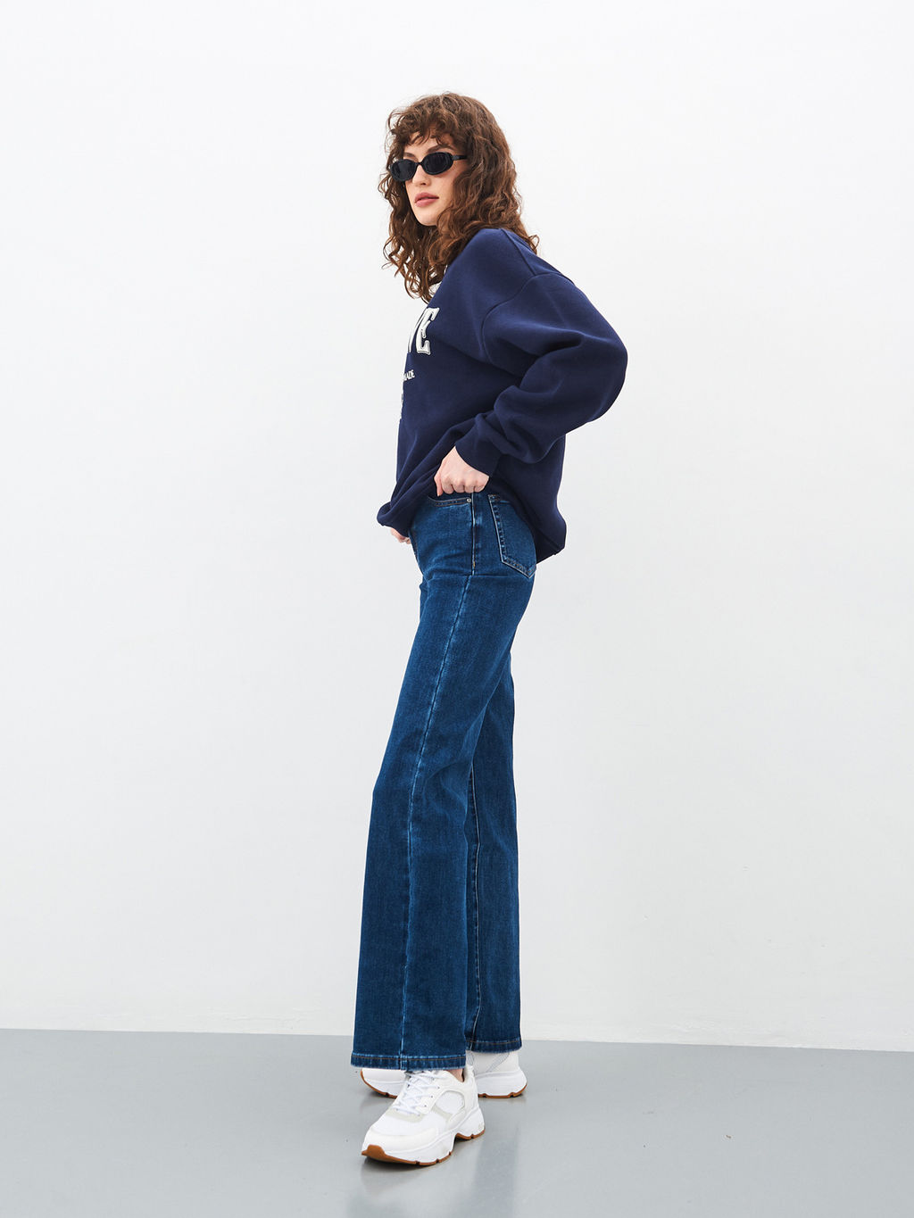 Женские джинсы широкие с высокой посадкой - Mossmore фото 53