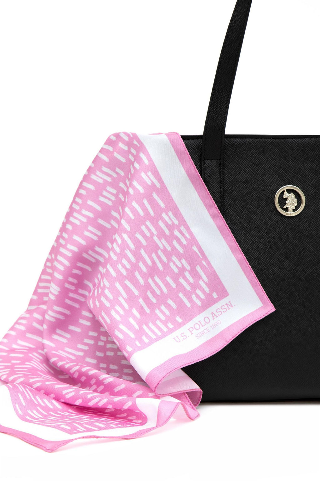 Подарочная сумка с шарфом U.S. Polo Assn женская черная полиуретан фото 5