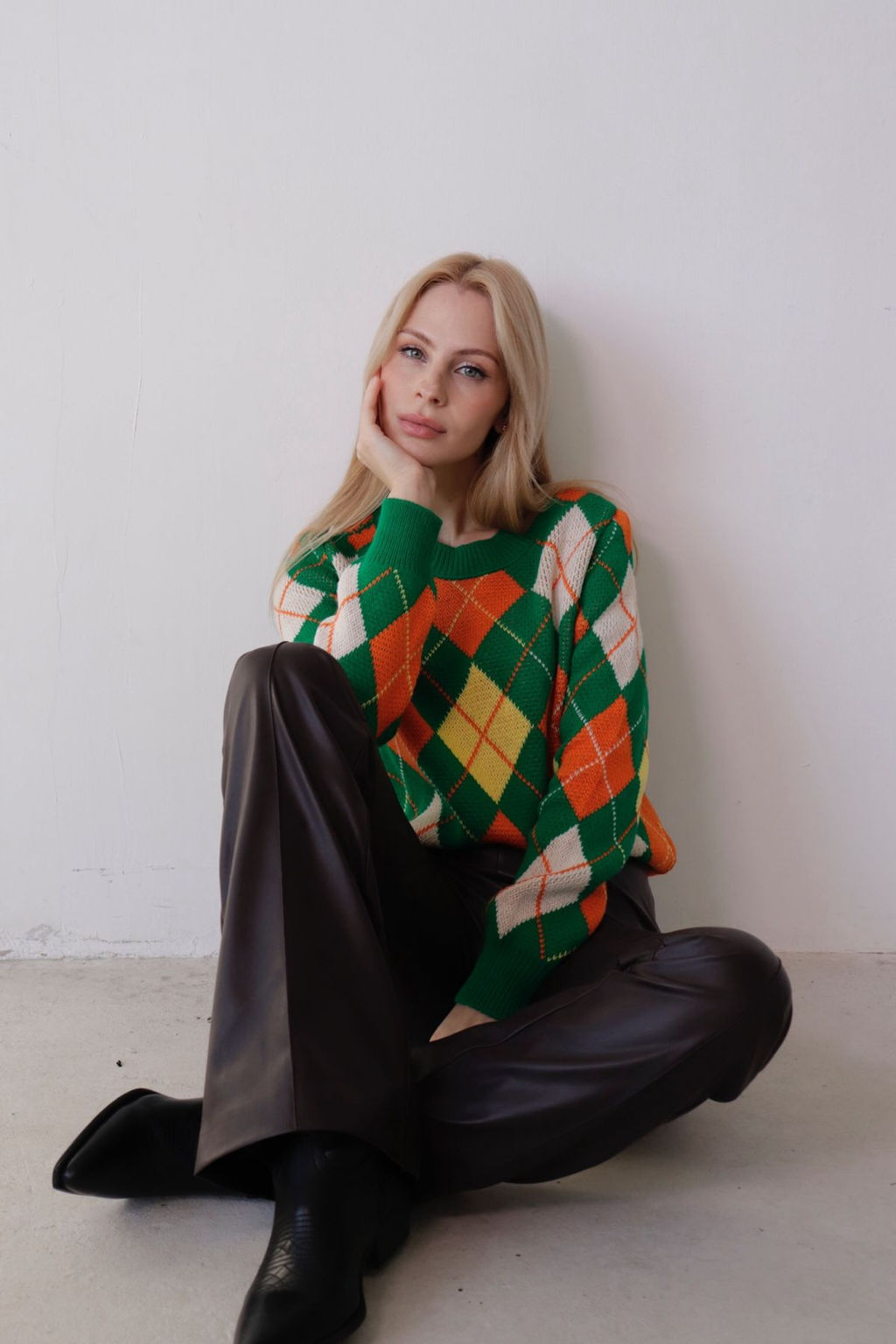 10664 Джемпер с ромбами зелёный - Martichelli фото 27