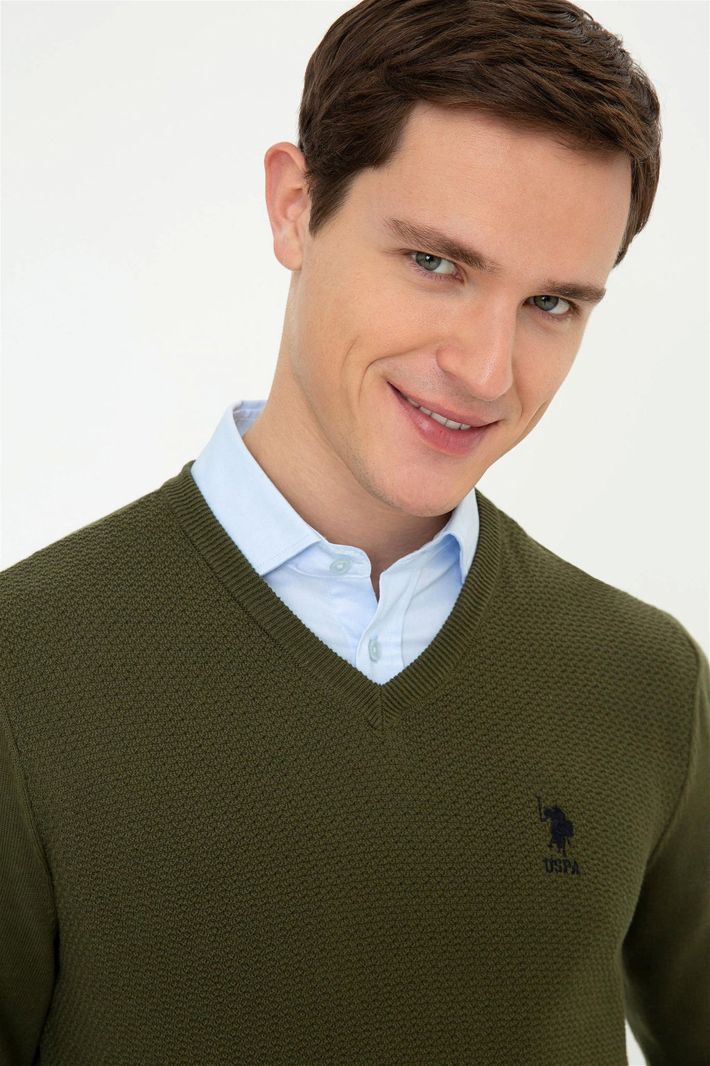 Мужской базовый свитер цвета хаки Неожиданная скидка в корзине - U.s. polo assn фото 2