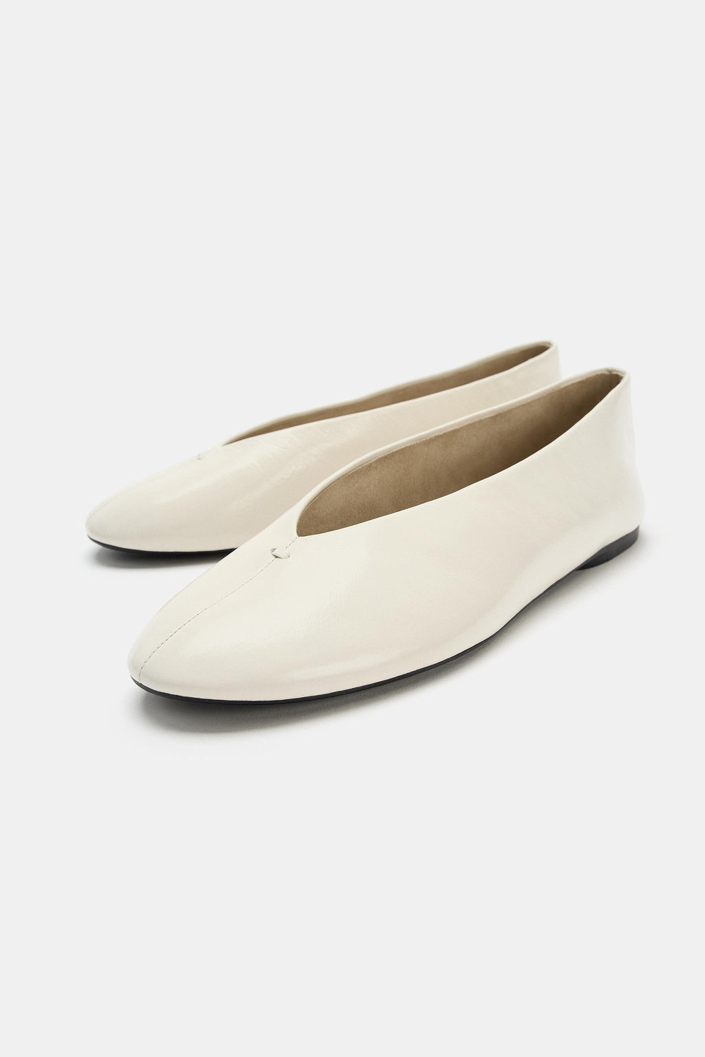 BAILARINA PIEL PLANA / Blanco Crudo - Zara фото 4