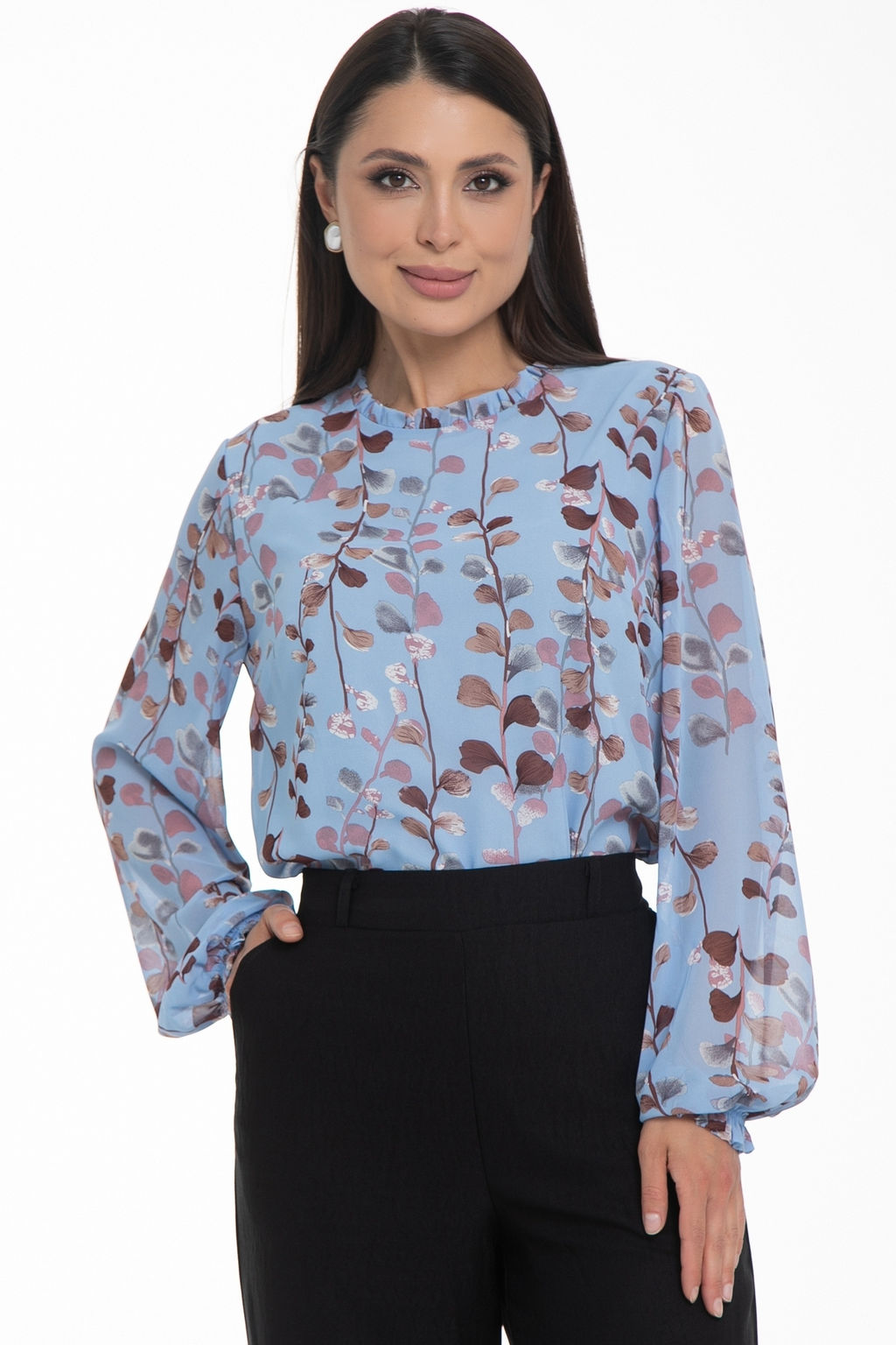 Блуза Волшебный шифон (небесный) - Diolche фото 2