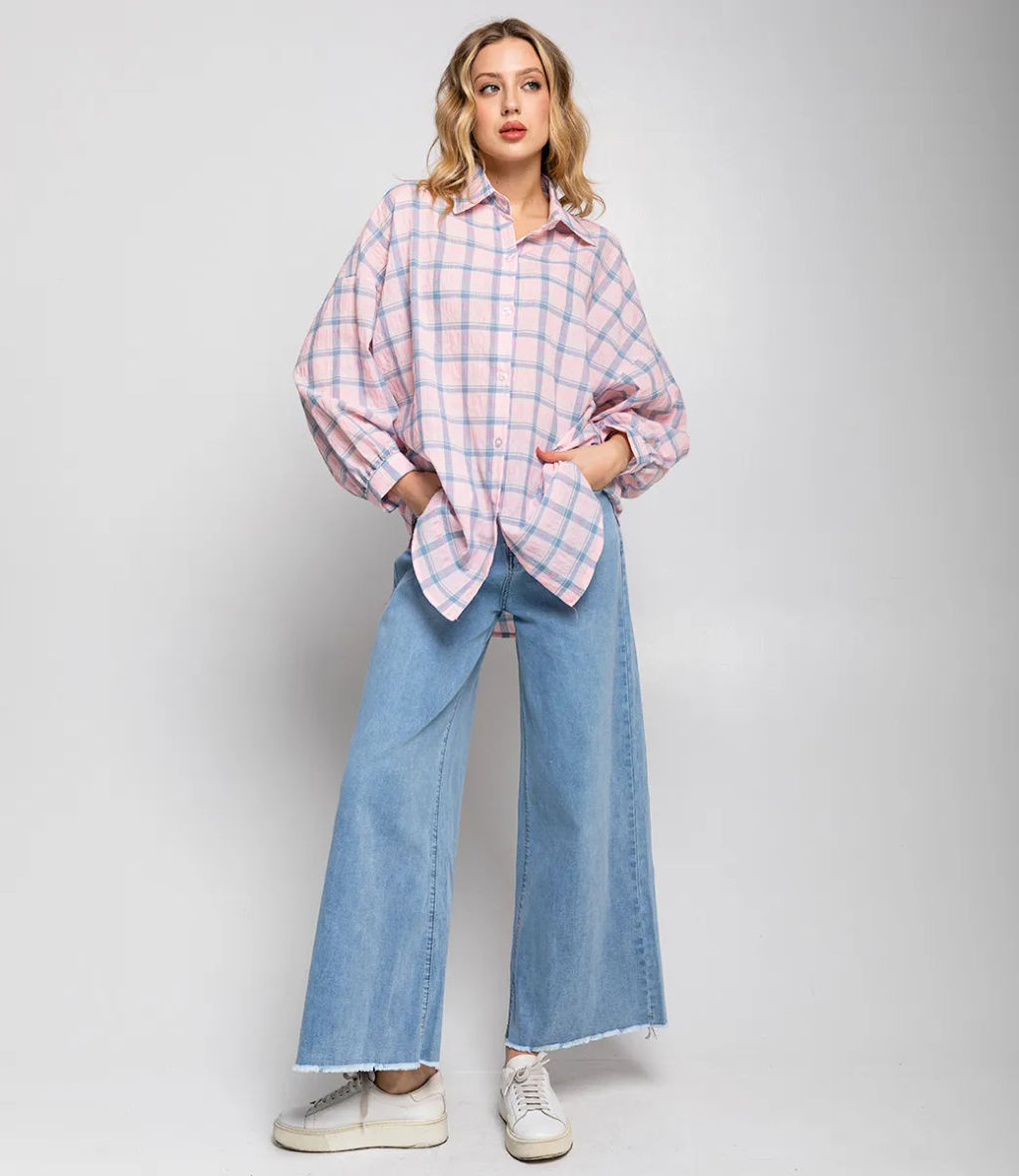 Рубашка #КТ22305, розовый