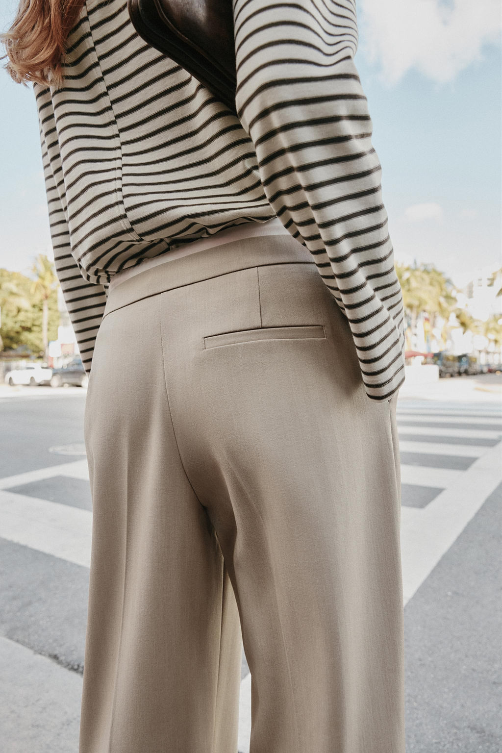 PANTAL?N ANCHO CINTURA DOBLE / Arena - Zara фото 4