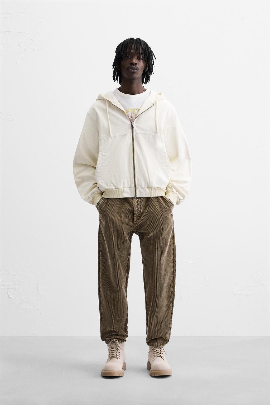 CORDUROY CARROT FIT TROUSERS - Zara фото 36