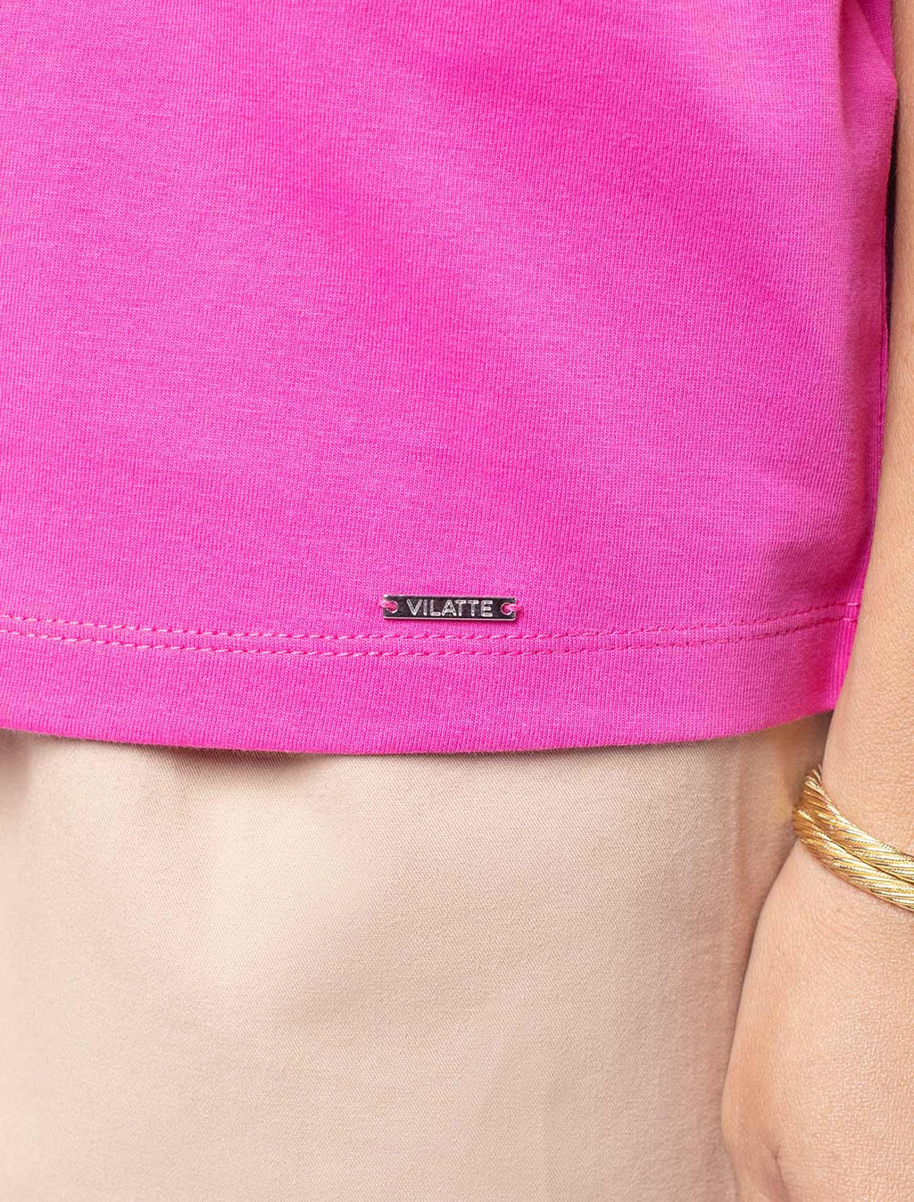 VILATTE / Футболка из премиального хлопка с эластаном  фото 6