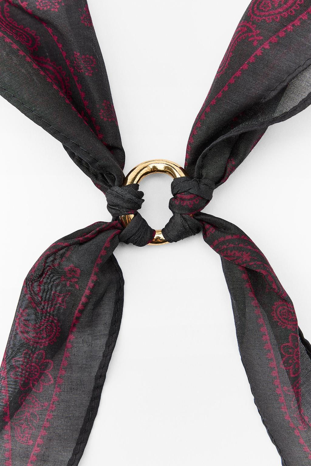 SILK BANDANA WITH RING - Zara фото 8