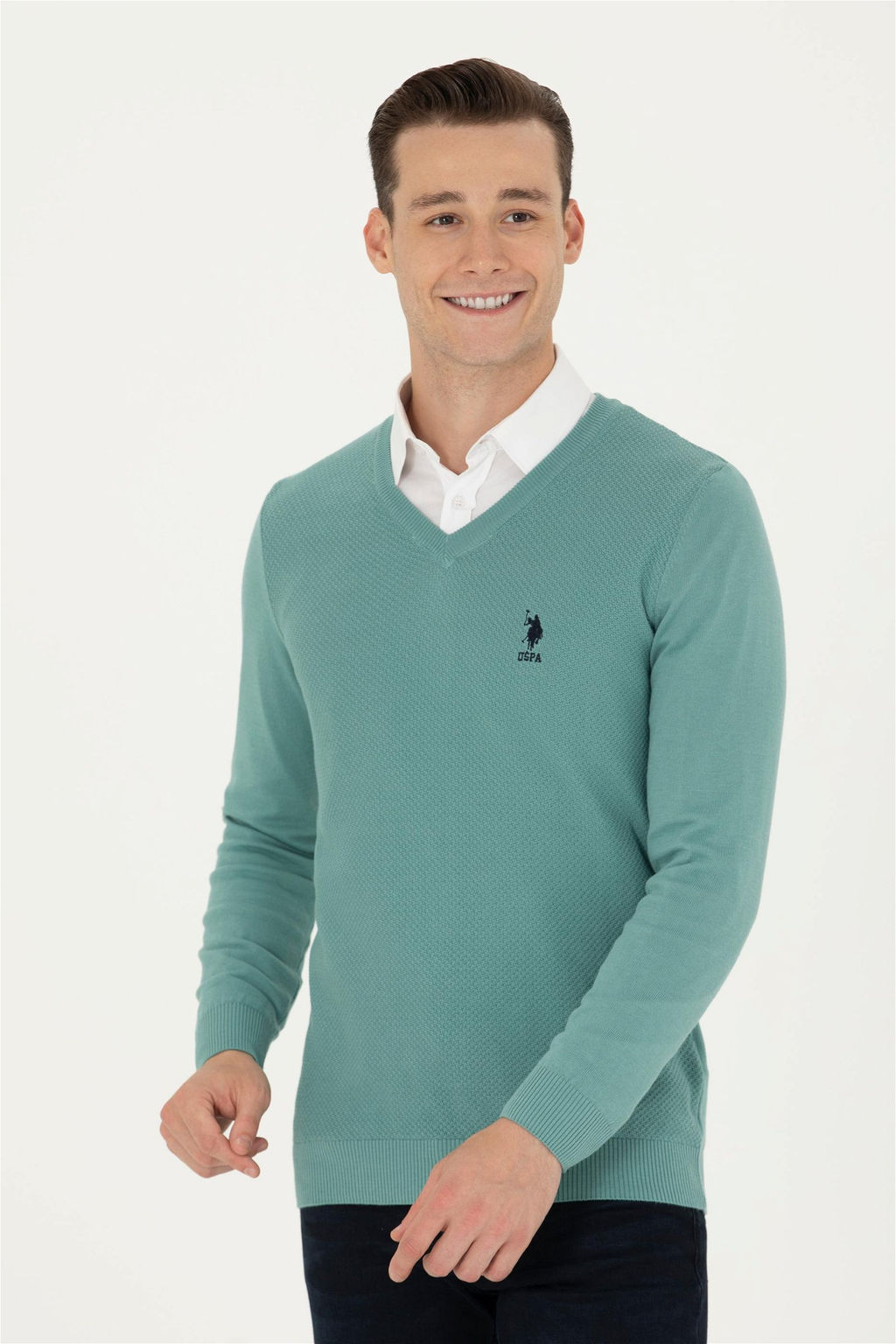 U. S. Polo Assn Мужской мятный базовый свитер Неожиданная скидка в корзине - U.s. polo assn фото 10