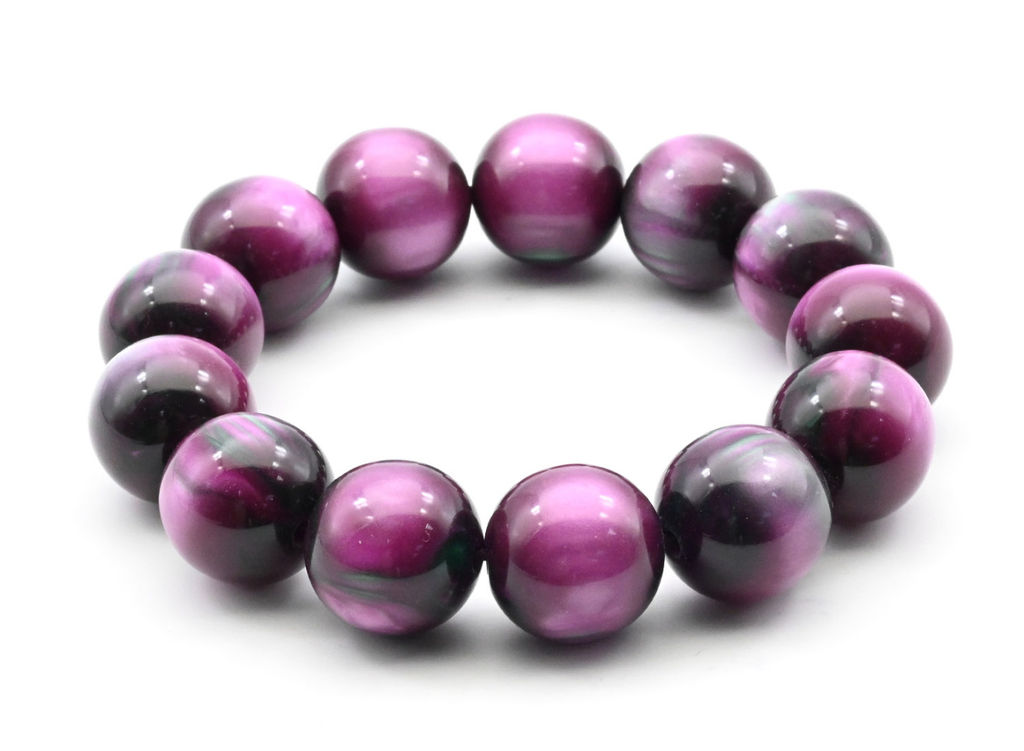 Браслет из полимера шарик 18мм цв.лиловый
