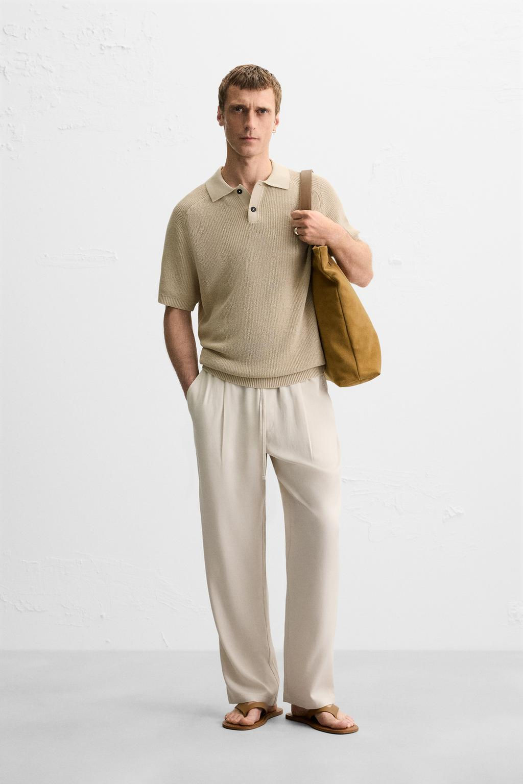 RELAXED FIT LYOCELL TROUSERS - Zara фото 21