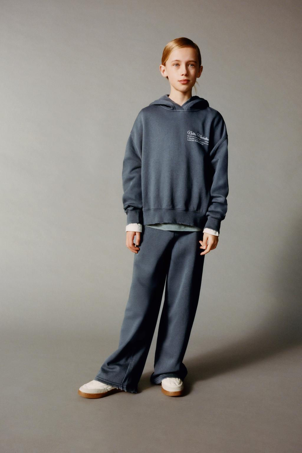 PLUSH HOODIE AND WIDE-LEG TROUSERS SET - Zara фото 2