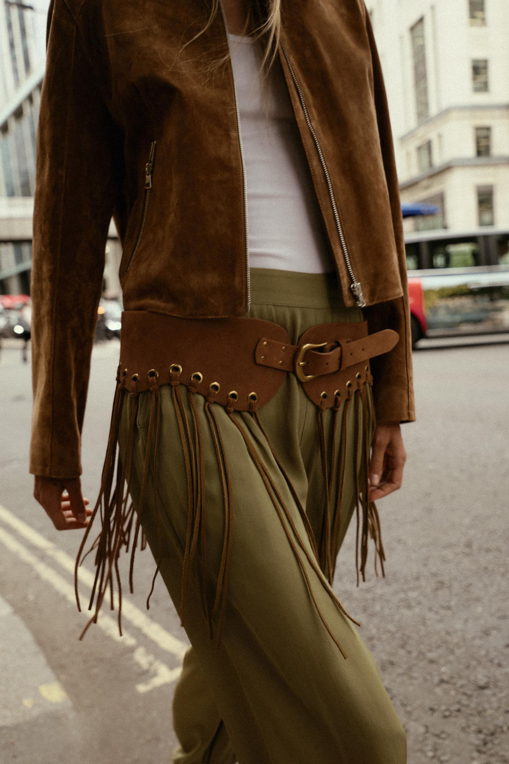 LEATHER FRINGED CUMMERBUND BELT - Zara фото 2