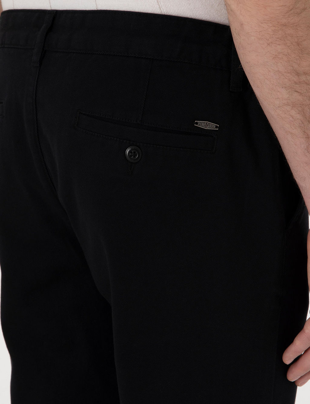 Siyah Slim Fit Beli Lastikli Kanvas Pantolon