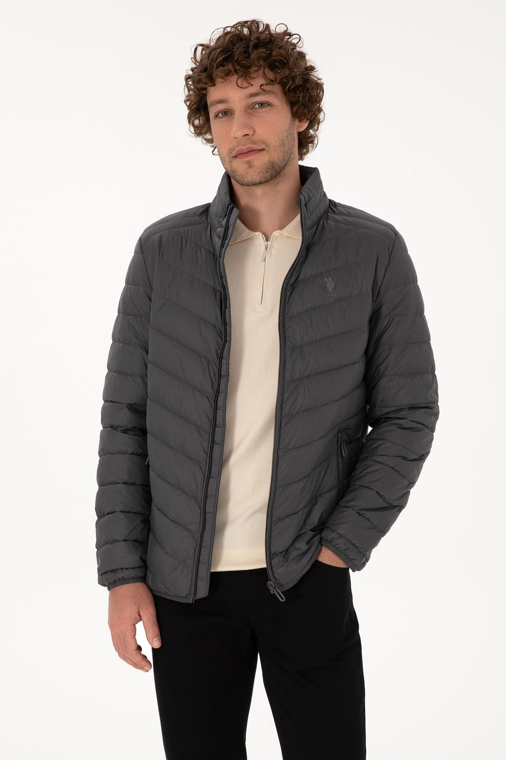 Erkek Gri Mont Sepette S_rpriz _ndirim