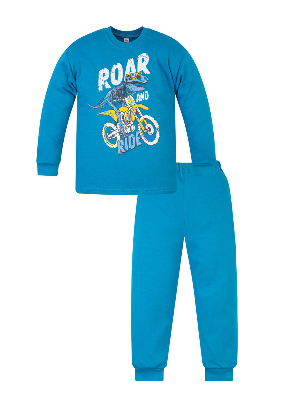 Пижама детская бирюза с принтом