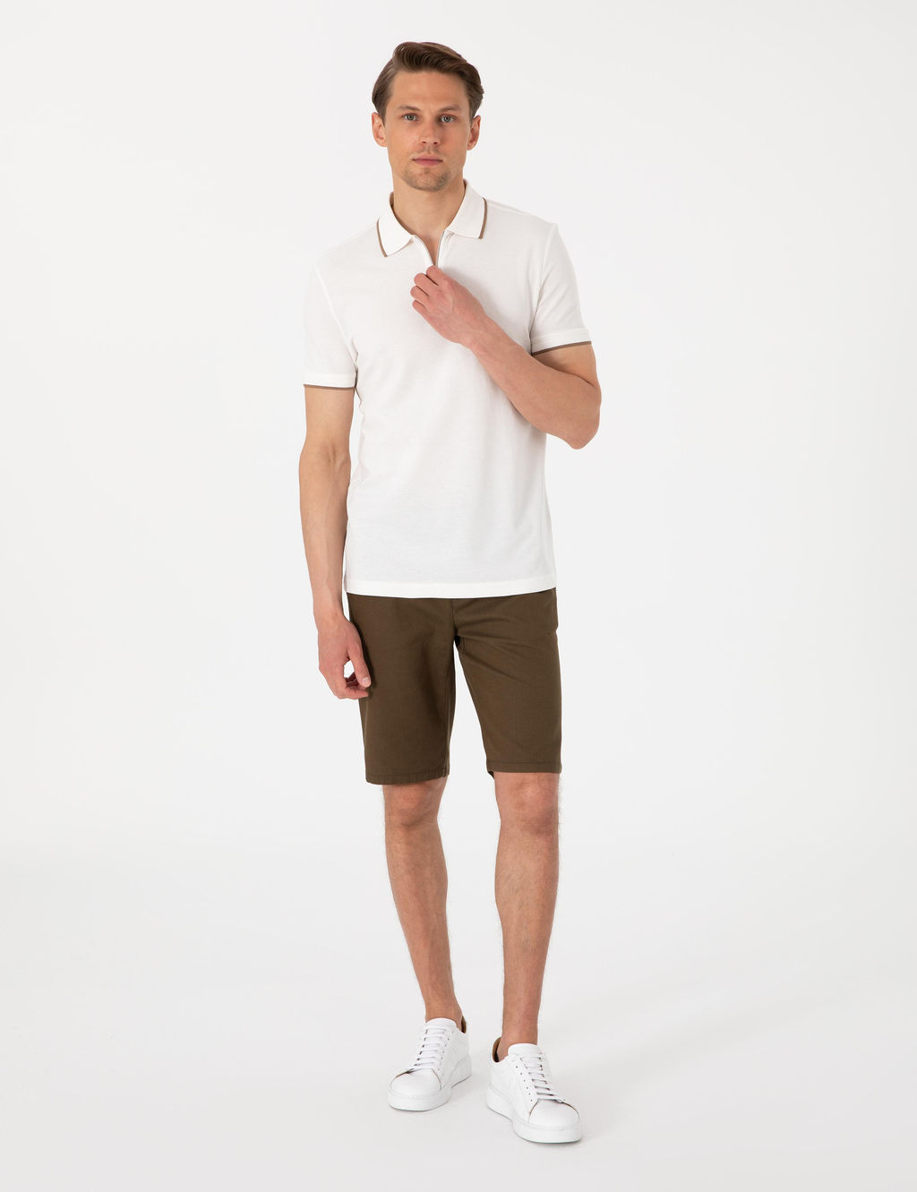 Ekru Slim Fit Polo Yaka Ti__rt - Pierre cardin фото 4