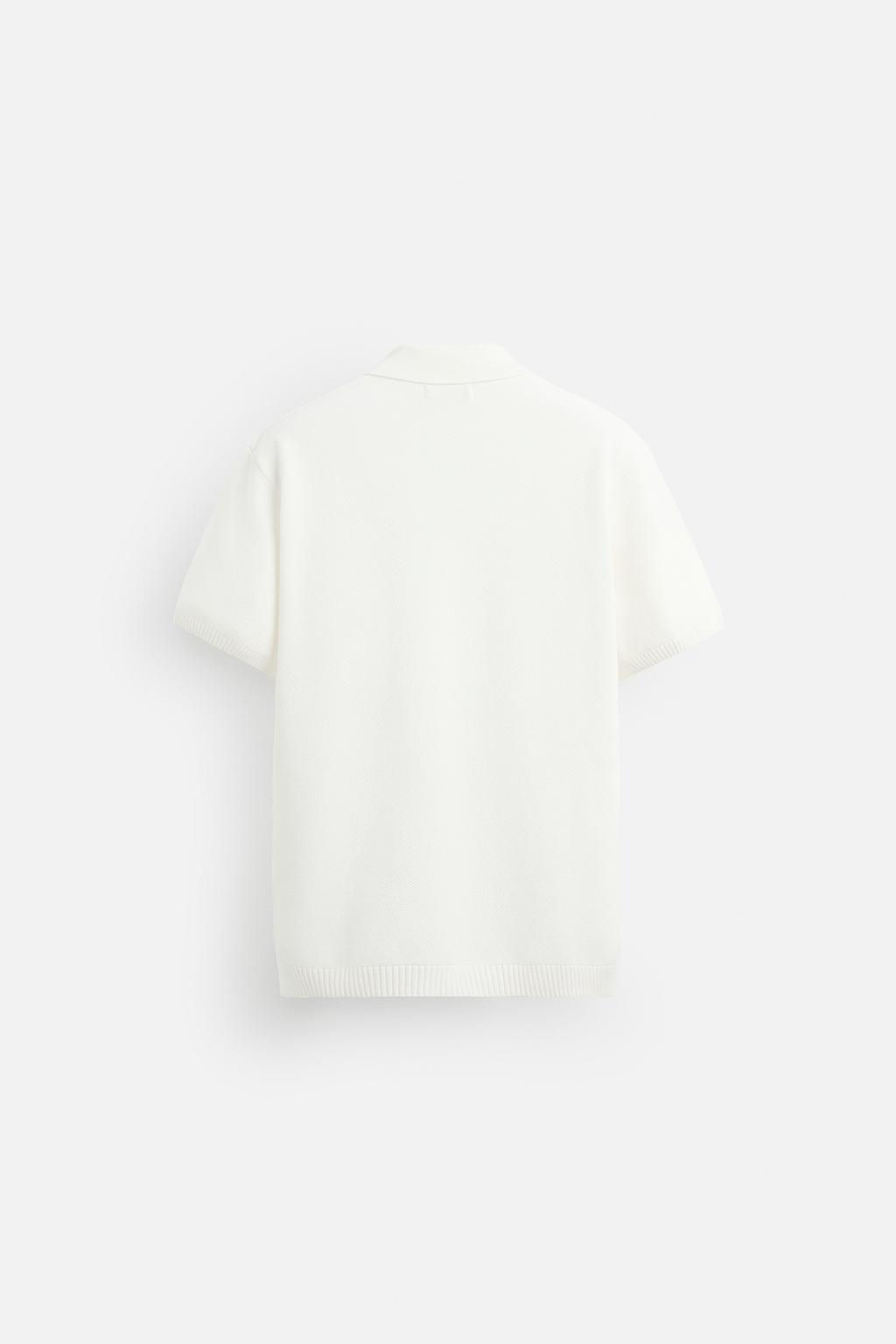 TEXTURED KNIT POLO SHIRT - Zara фото 27