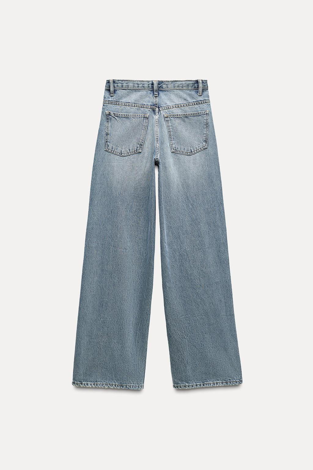 HIGH-WAIST TRF WIDE-LEG JEANS WITH CROSSOVER WAISTBAND - Zara фото 18