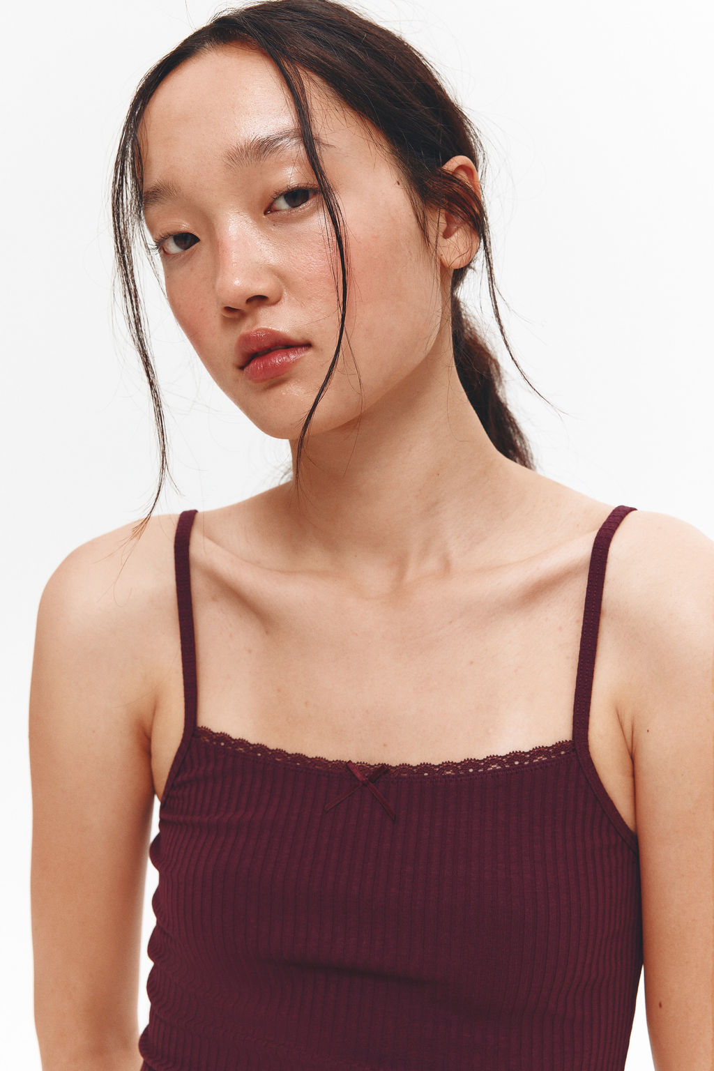 Top de tirantes con ribete de encaje - H&m фото 6