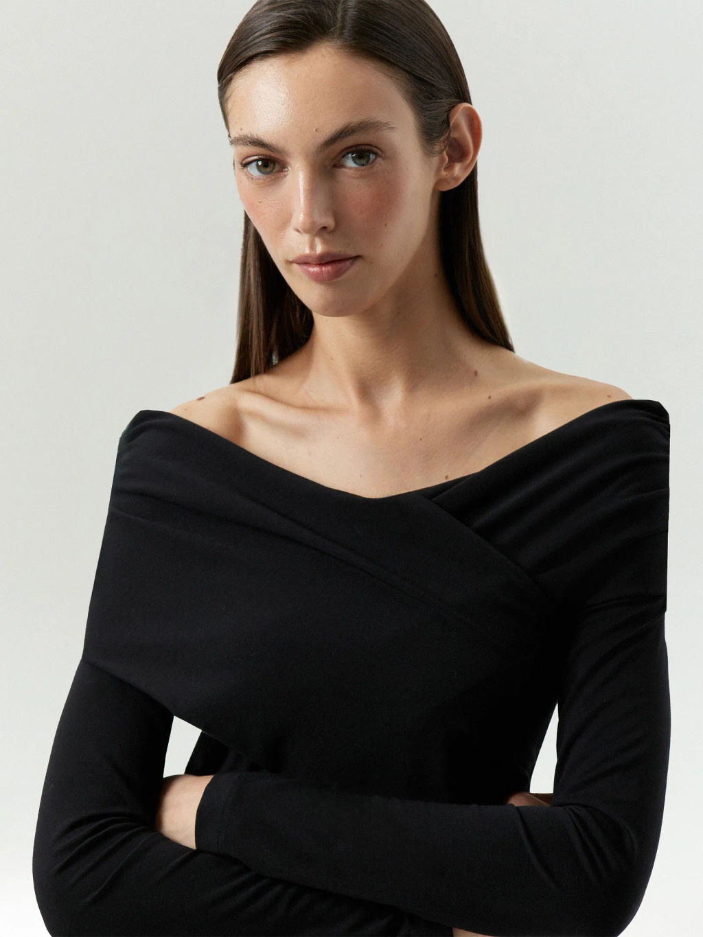 Лонгслив с открытыми плечами, B3111/mistery