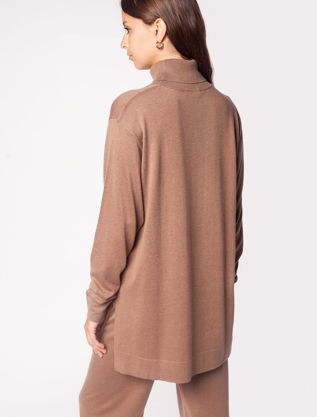 VILATTE / Длинный свитер тонкой вязки с мягкой шерстью мериноса  фото 4