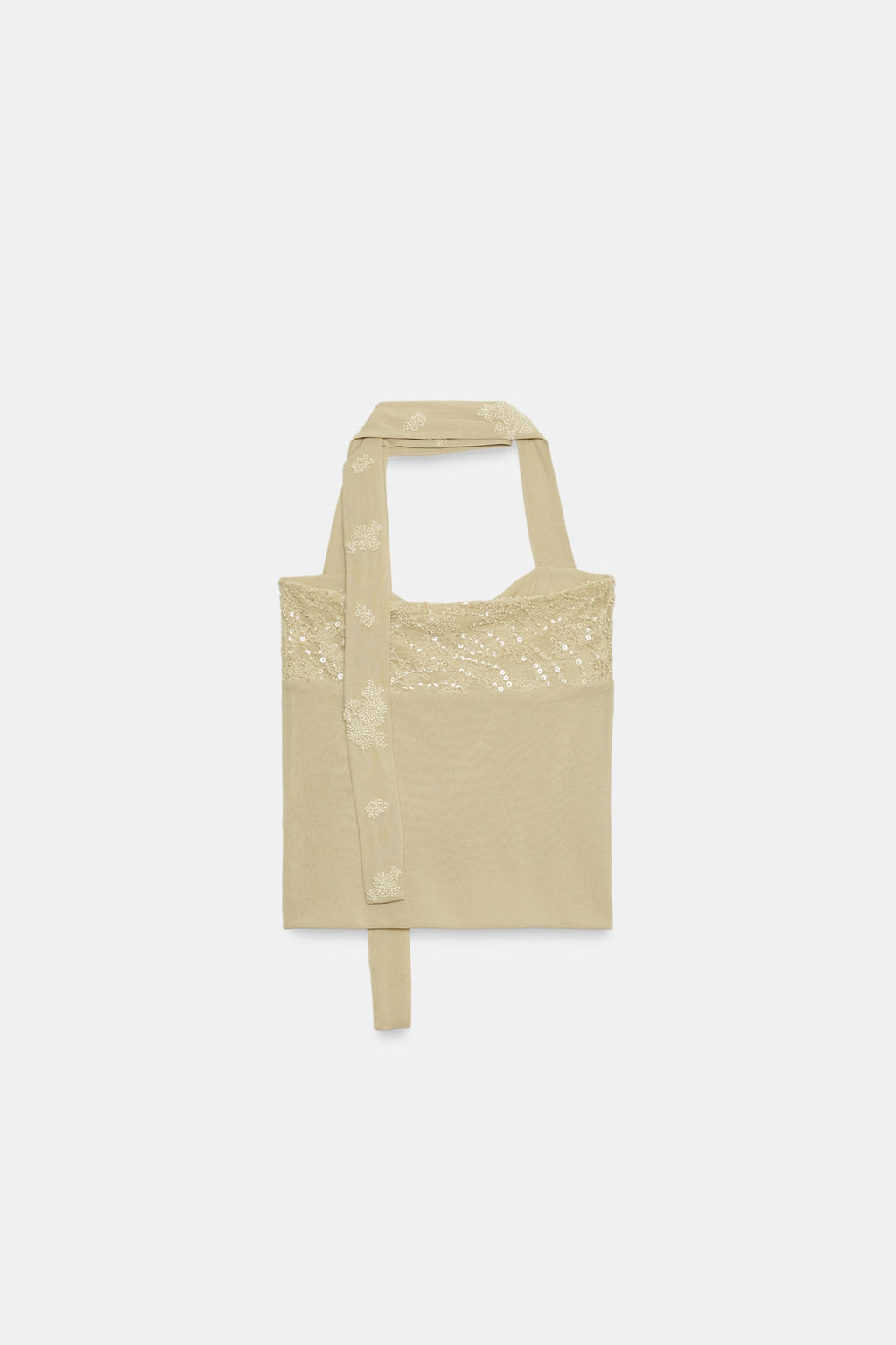 TOP HALTER BORDADO / Verde claro