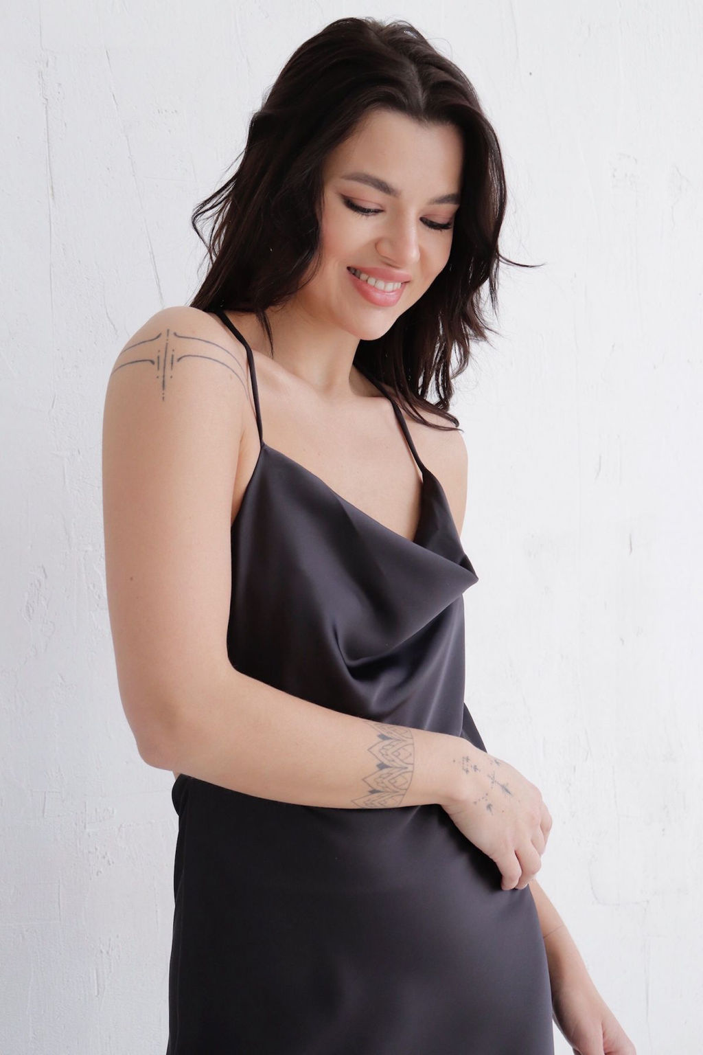 12080 Платье-комбинация макси чёрное - Martichelli фото 11