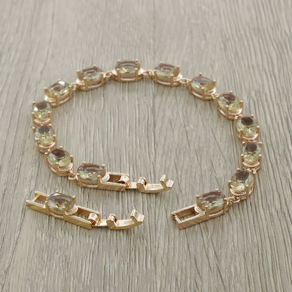 Султанит, браслет Джейни, покрытие под золото, длина 17.5см - Agat77 фото 3