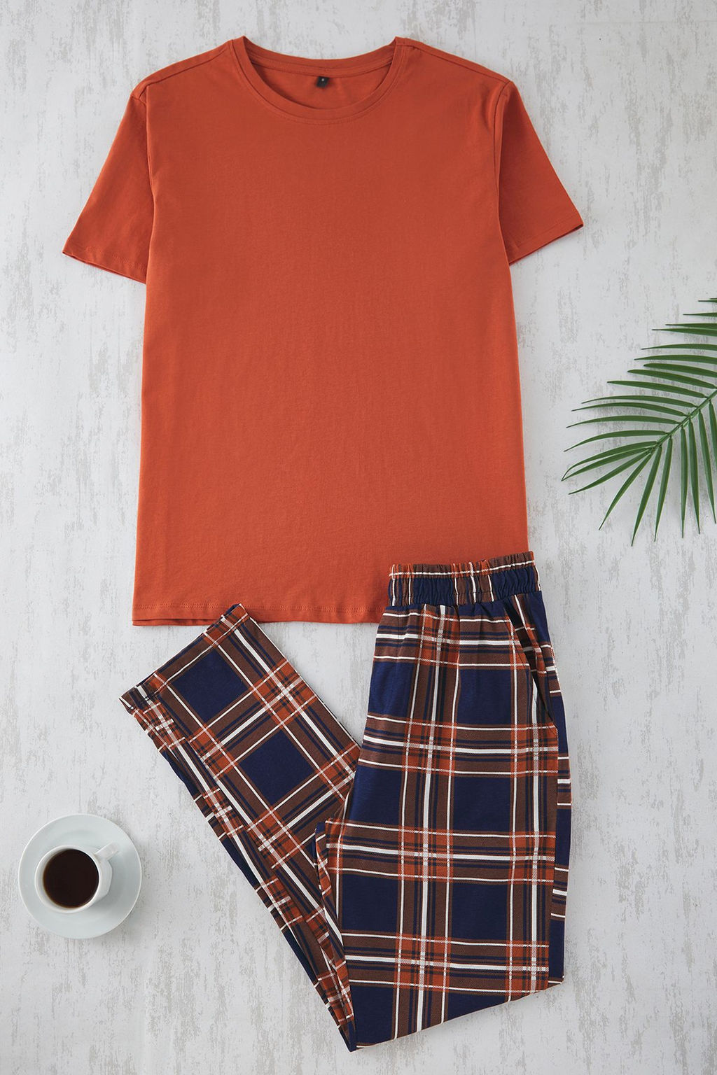 TRENDYOL MAN Lacivert Ekose Orme %100 Pamuk Regular Fit Pijama Tak?m? THMSS21PT0328 - Trendyolmilla фото 8