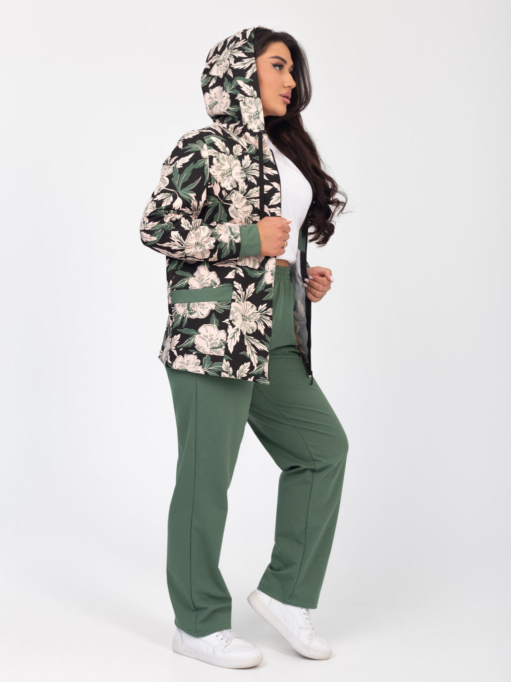 Костюм женский футер с лайкрой "ДОРИС" ОЛИВА