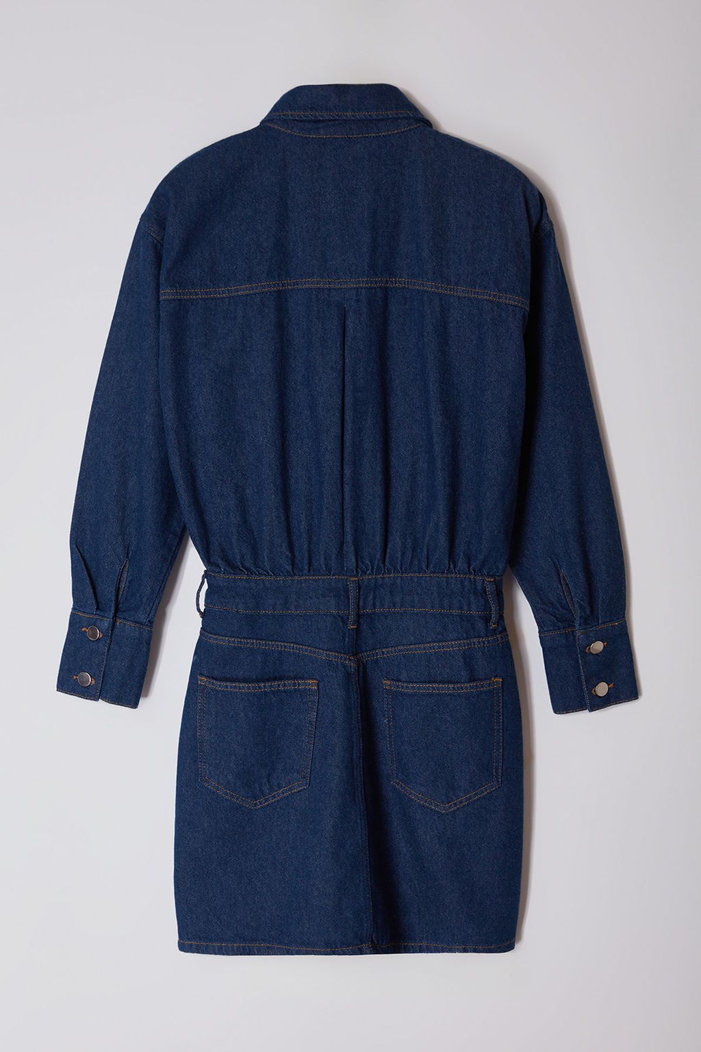 TRENDYOLMILLA Limited Edition Mavi Gul Detayl? Mini Denim Gomlek Elbise TWOAW25EL00396  фото 8