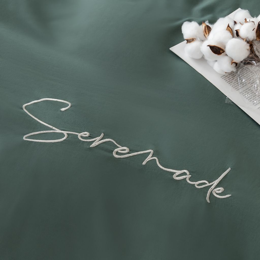 Комплект постельного белья Однотонный Сатин Вышивка на резинке CHR046 160*200*35/Евро/4 Наволочки - Ситрейд фото 7