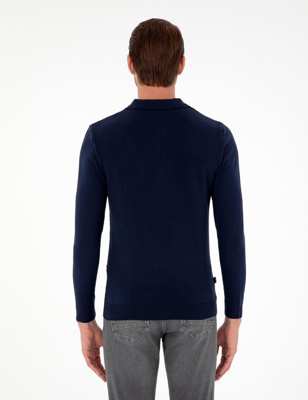 Lacivert Slim Fit D__meli Polo Yaka Triko Kazak - Pierre cardin фото 5
